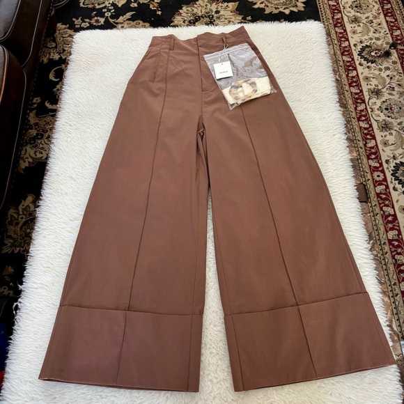 Murua Japan Pants - Murua Japan Elegant Brown Wide-Leg Pants size 1 Small